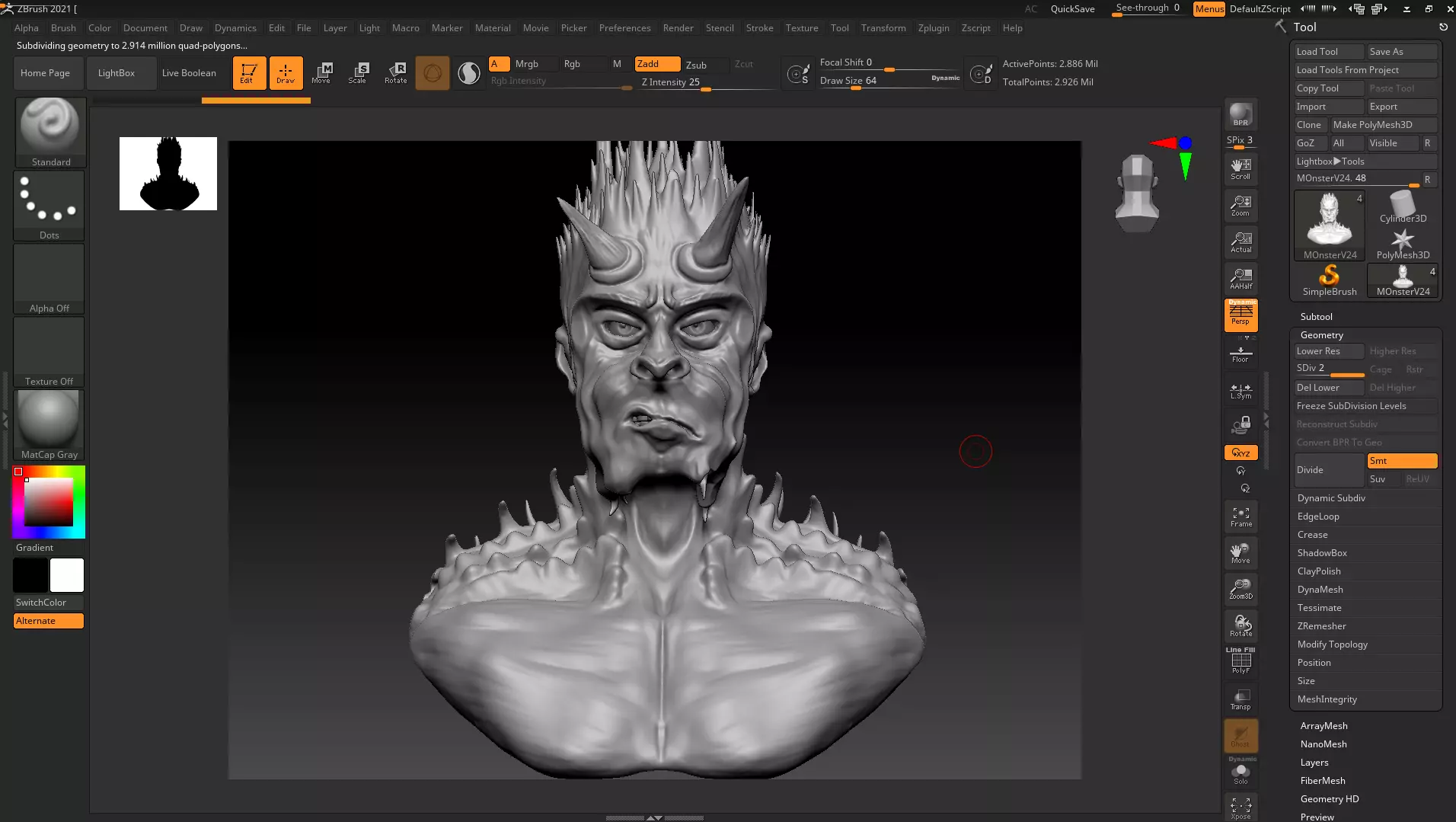 Monster Bust 3D model_0