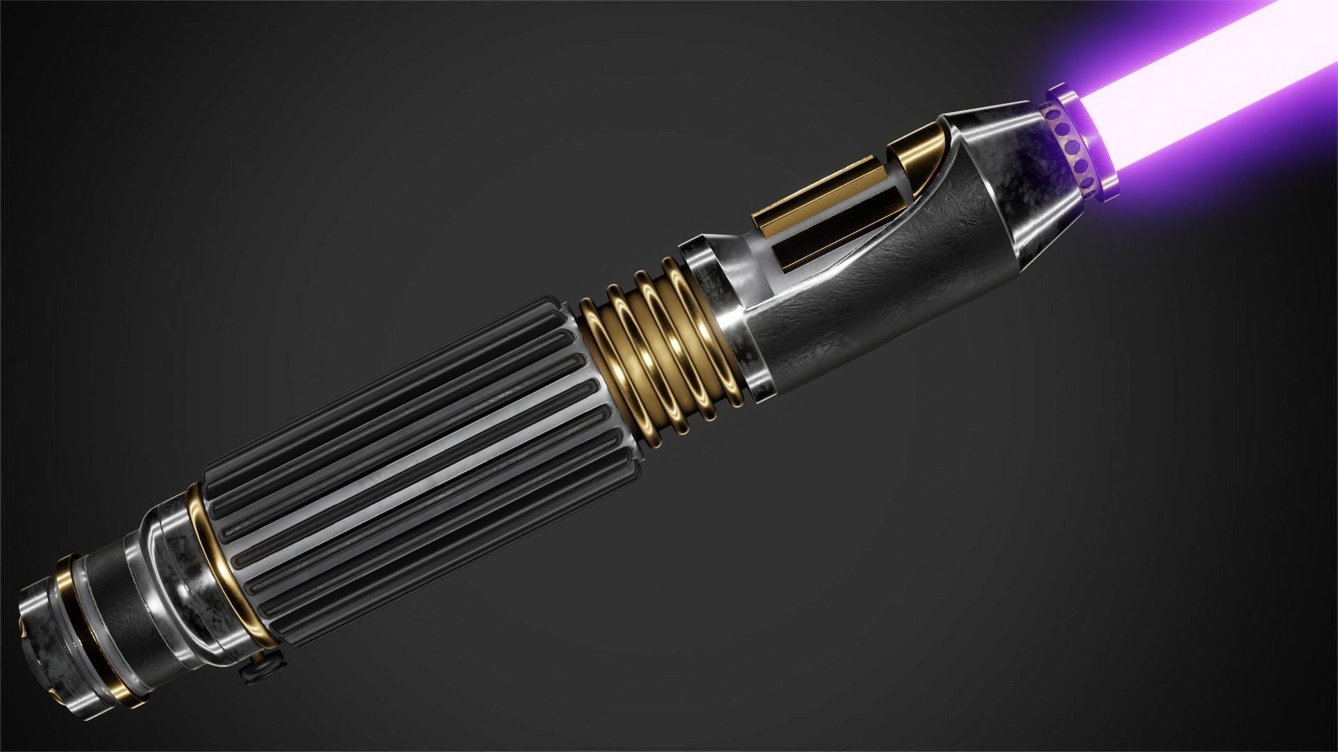 Mace Windu Lightsaber for Cosplay 3D print model_4