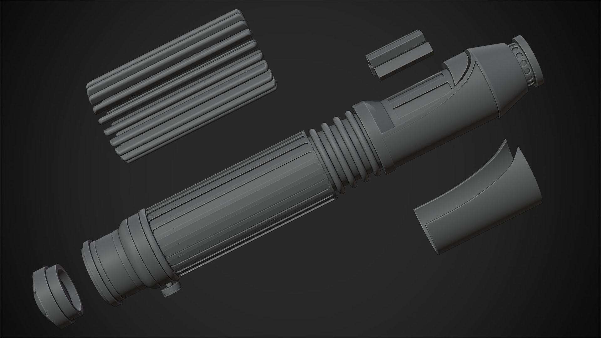 Mace Windu Lightsaber for Cosplay 3D print model_7