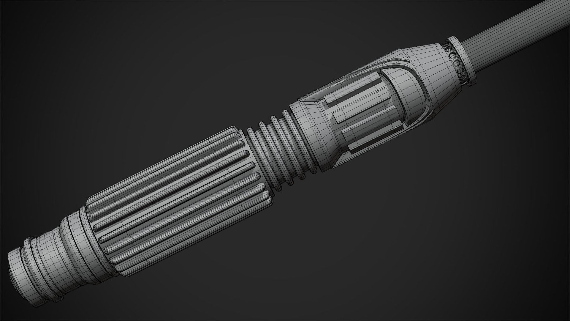 Mace Windu Lightsaber for Cosplay 3D print model_9