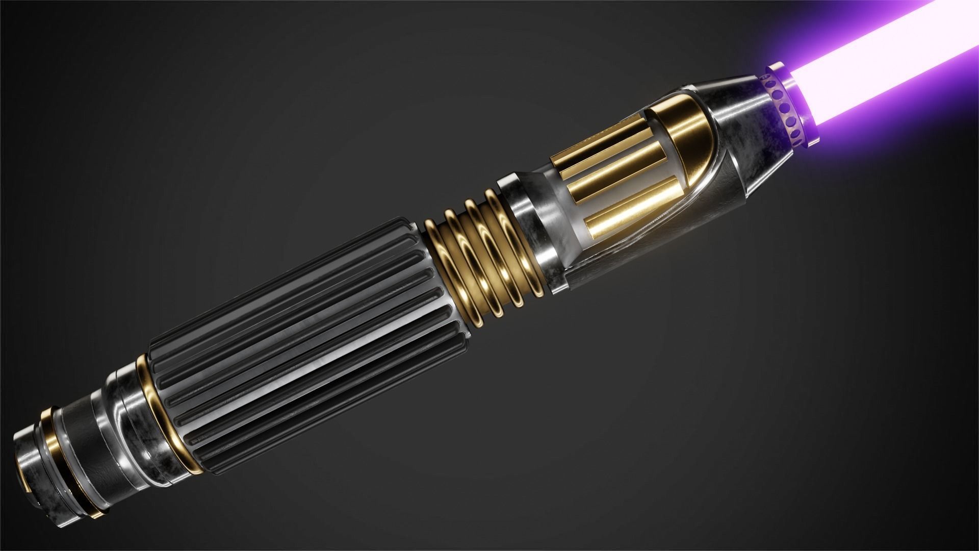 Mace Windu Lightsaber for Cosplay 3D print model_2