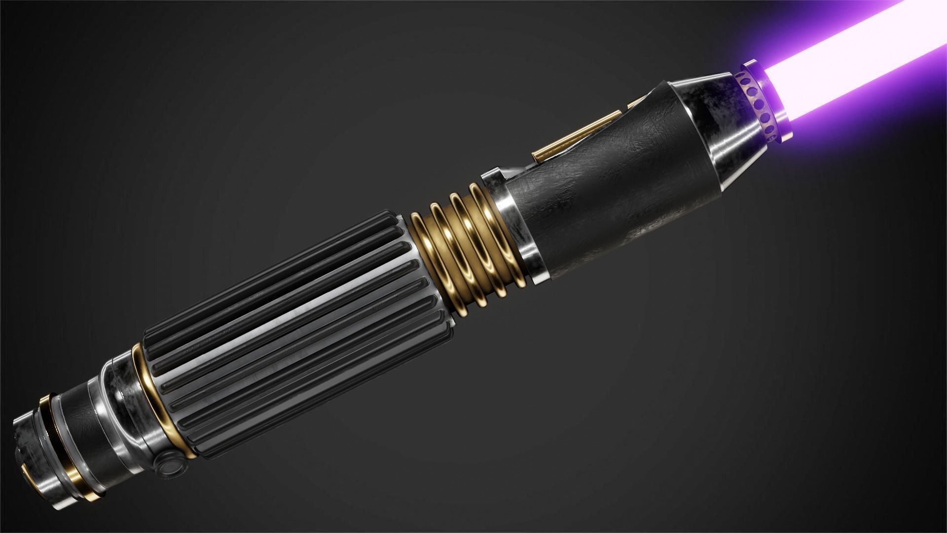 Mace Windu Lightsaber for Cosplay 3D print model_5
