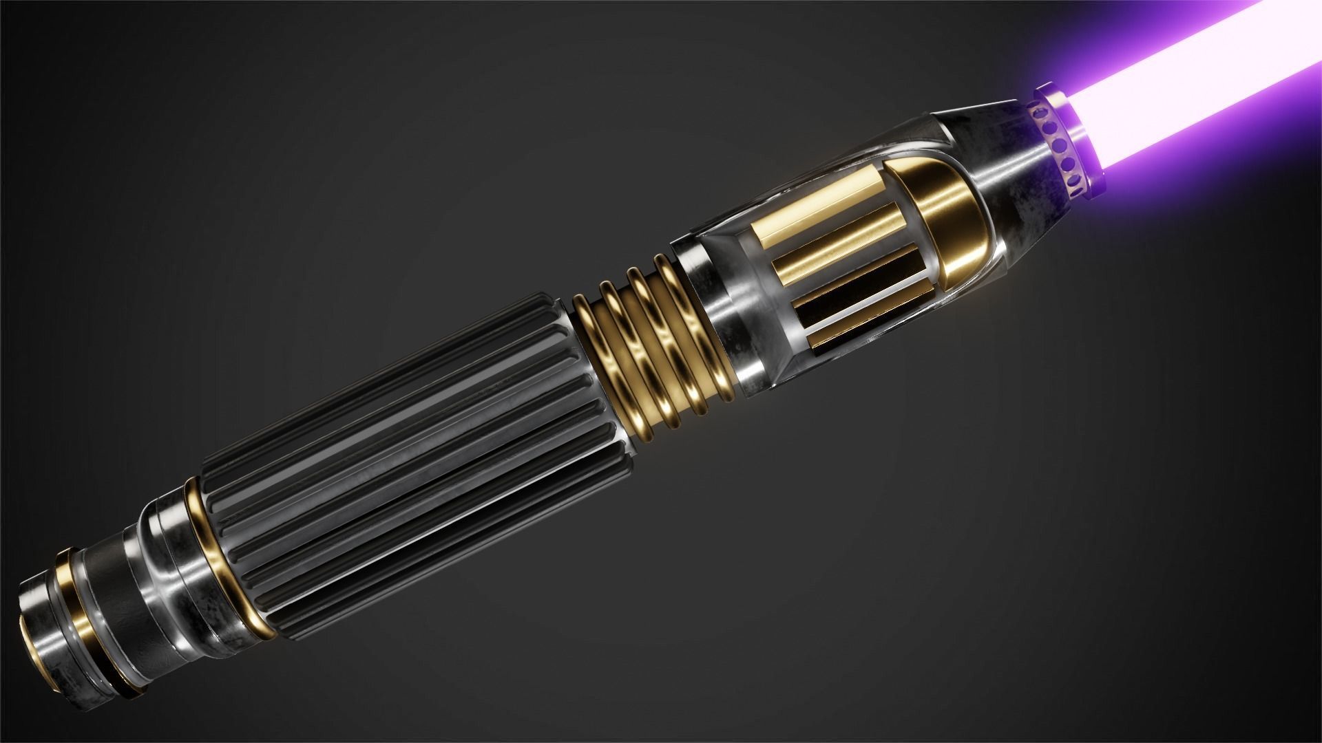 Mace Windu Lightsaber for Cosplay 3D print model_3