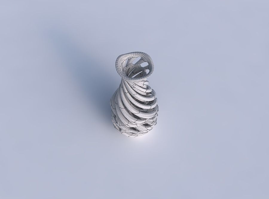 Vase curved narrow mid with intertwining lines very twisted wavy 3D print model_6