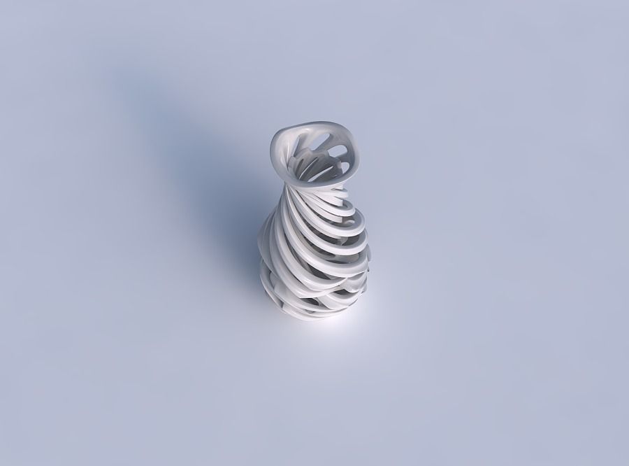 Vase curved narrow mid with intertwining lines very twisted wavy 3D print model_1