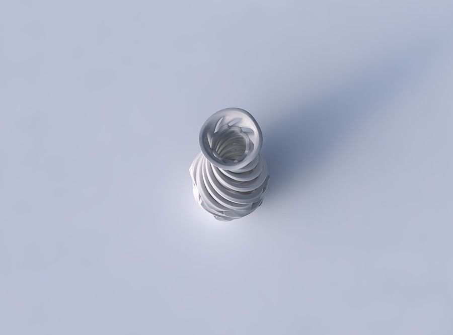 Vase curved narrow mid with intertwining lines very twisted wavy 3D print model_2