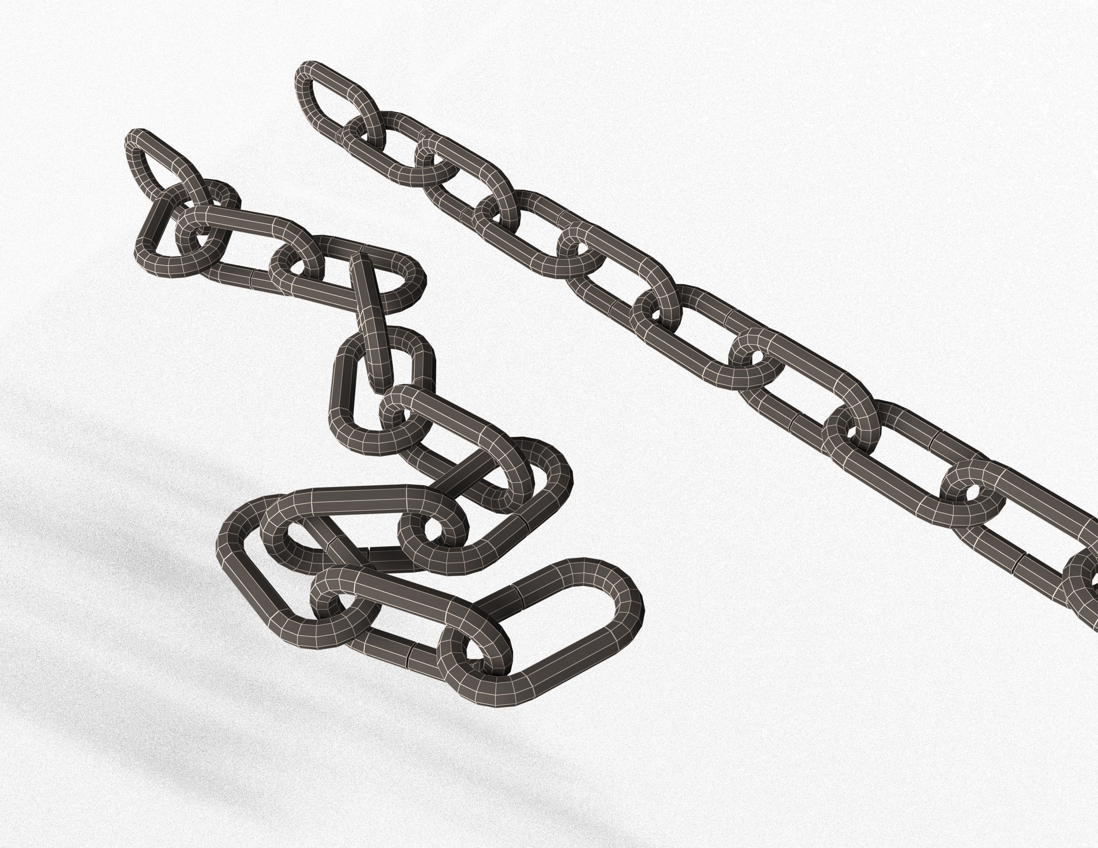 Chain pair of metal links Low-poly 3D model_13