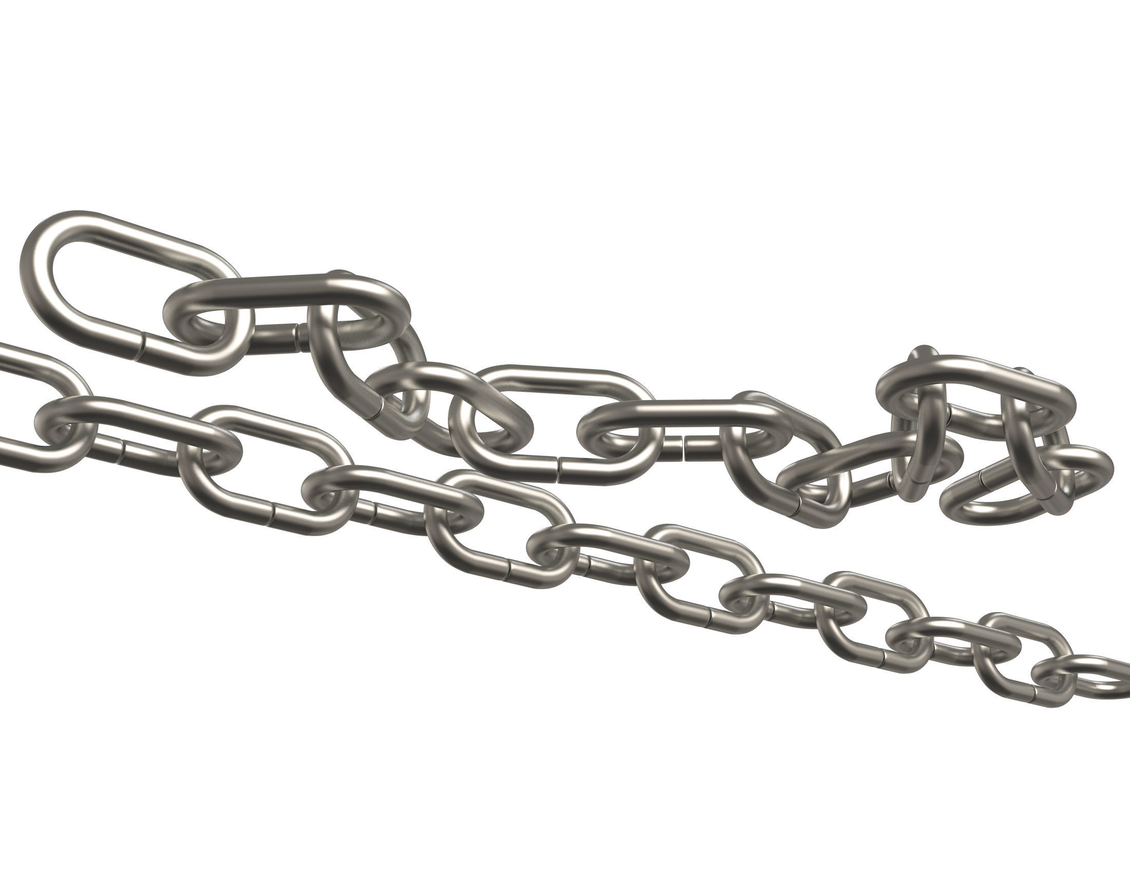 Chain pair of metal links Low-poly 3D model_3