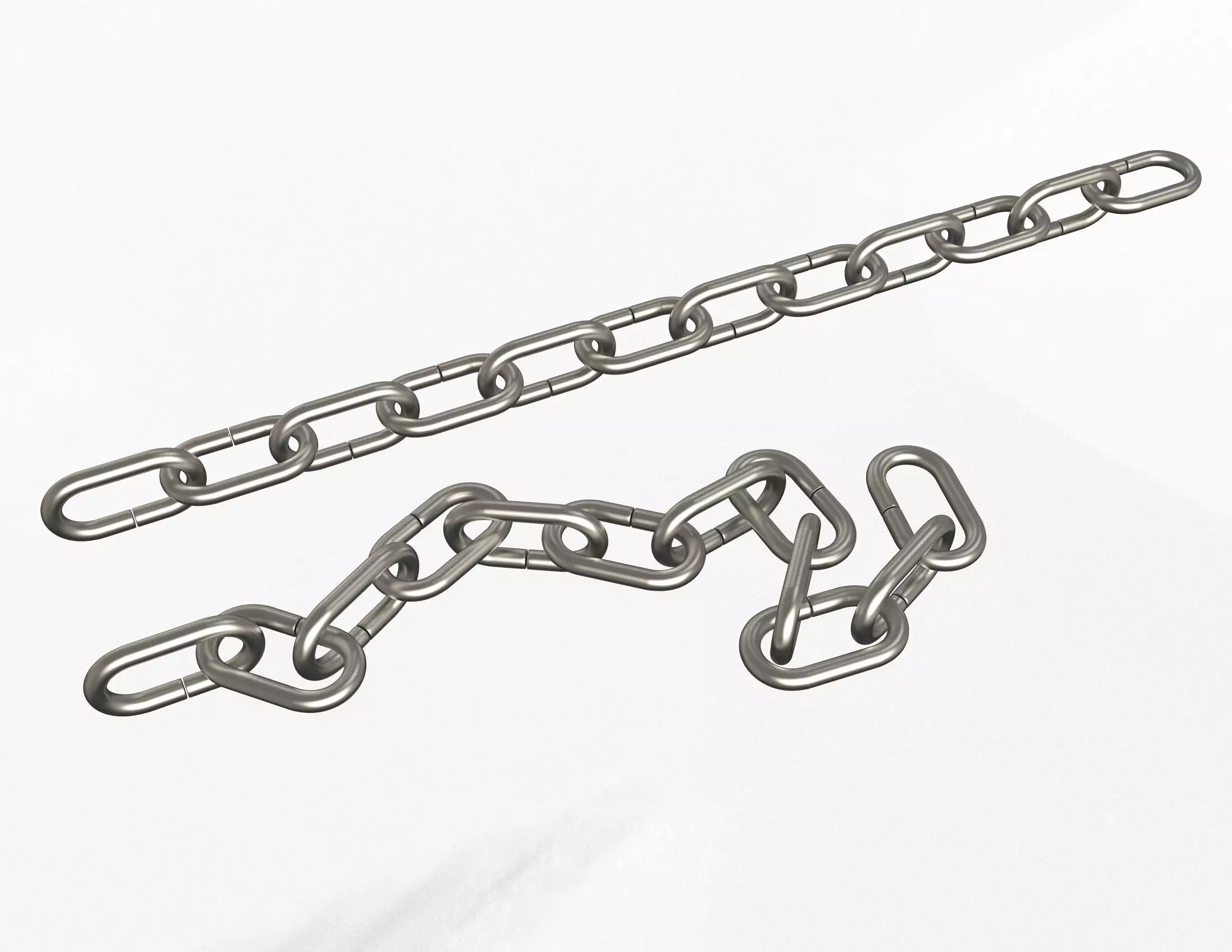 Chain pair of metal links Low-poly 3D model_0
