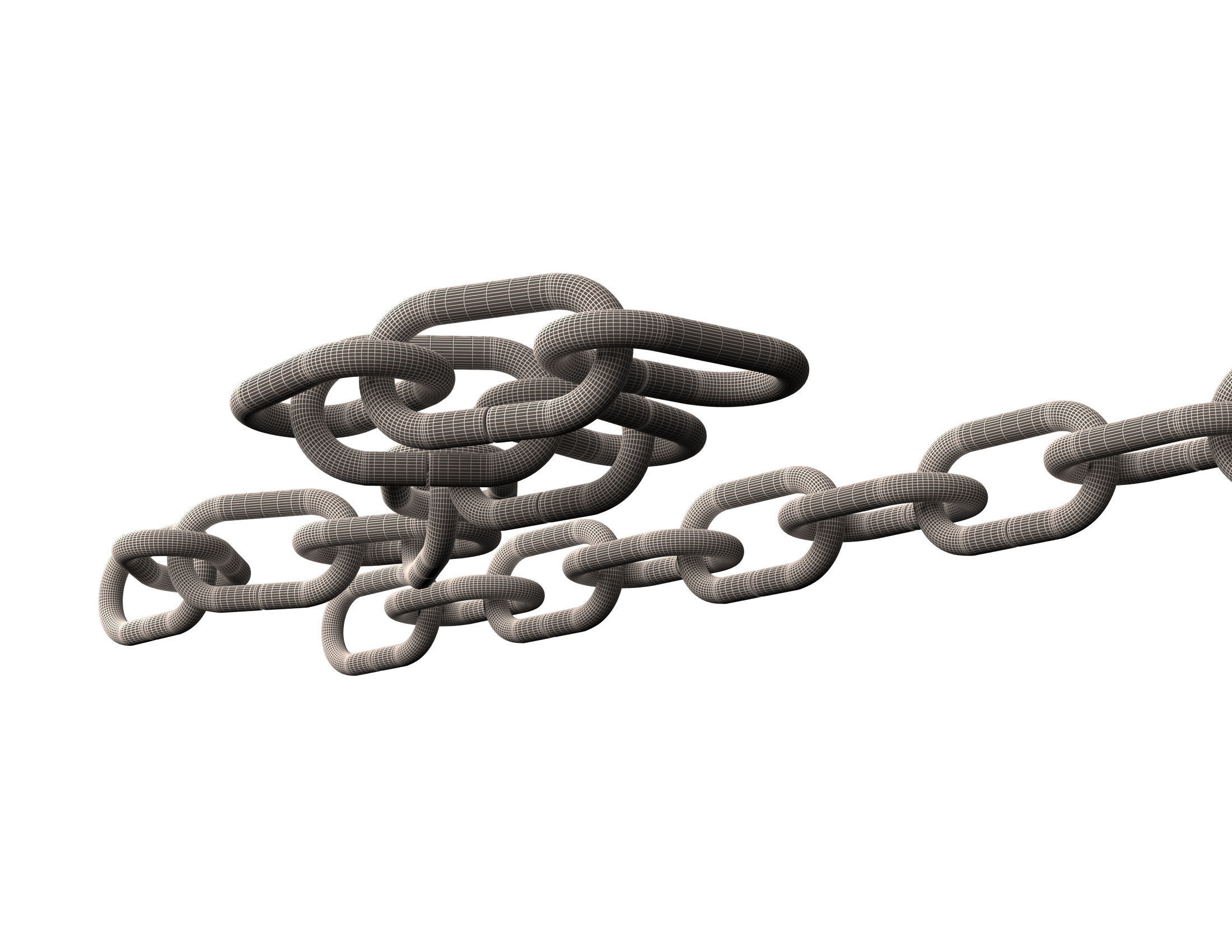 Chain pair of metal links Low-poly 3D model_10