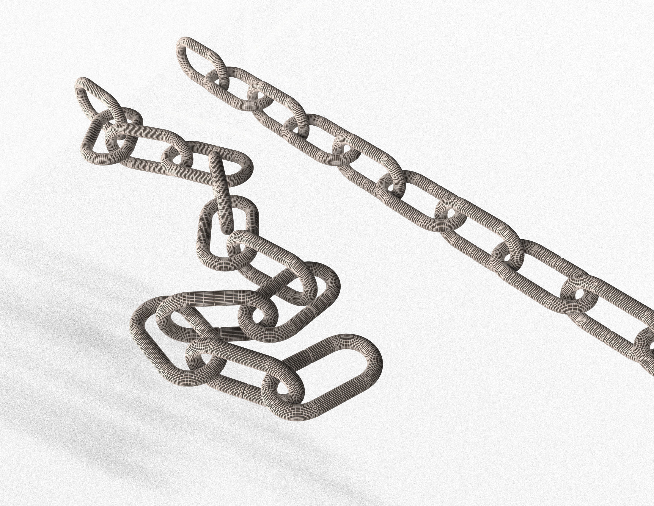 Chain pair of metal links Low-poly 3D model_8