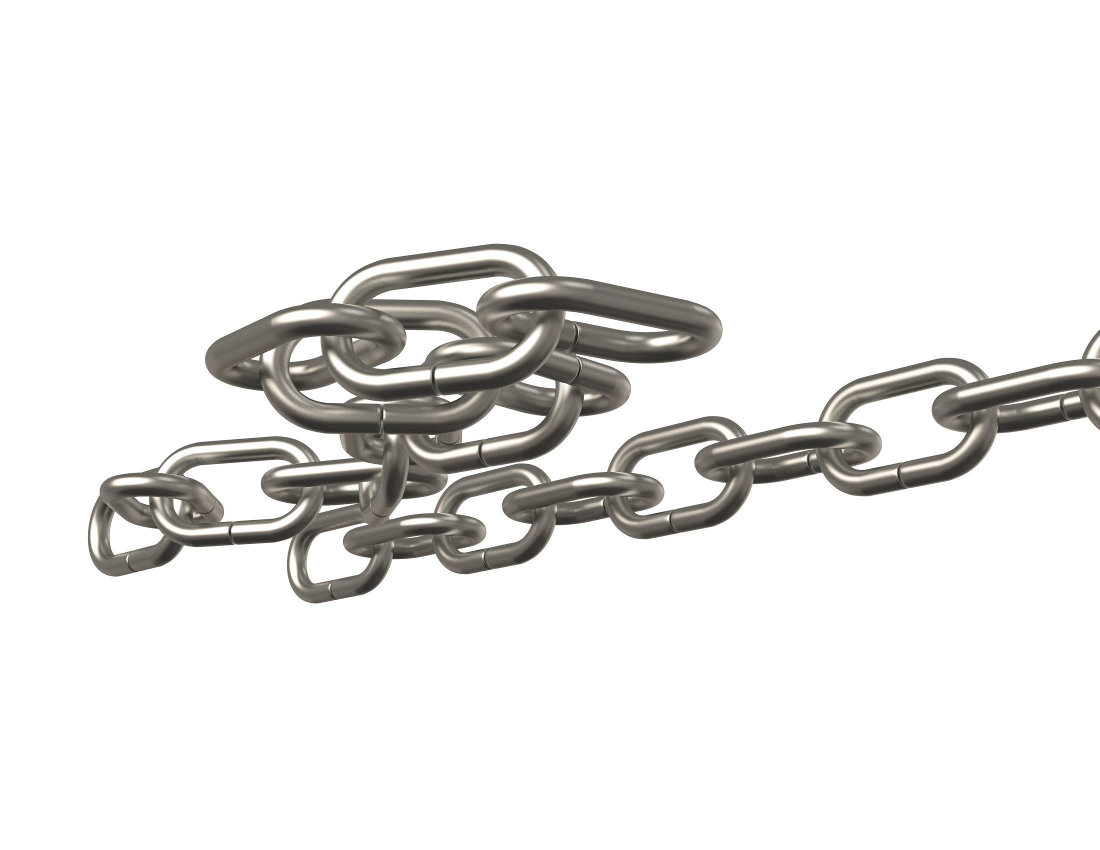 Chain pair of metal links Low-poly 3D model_4