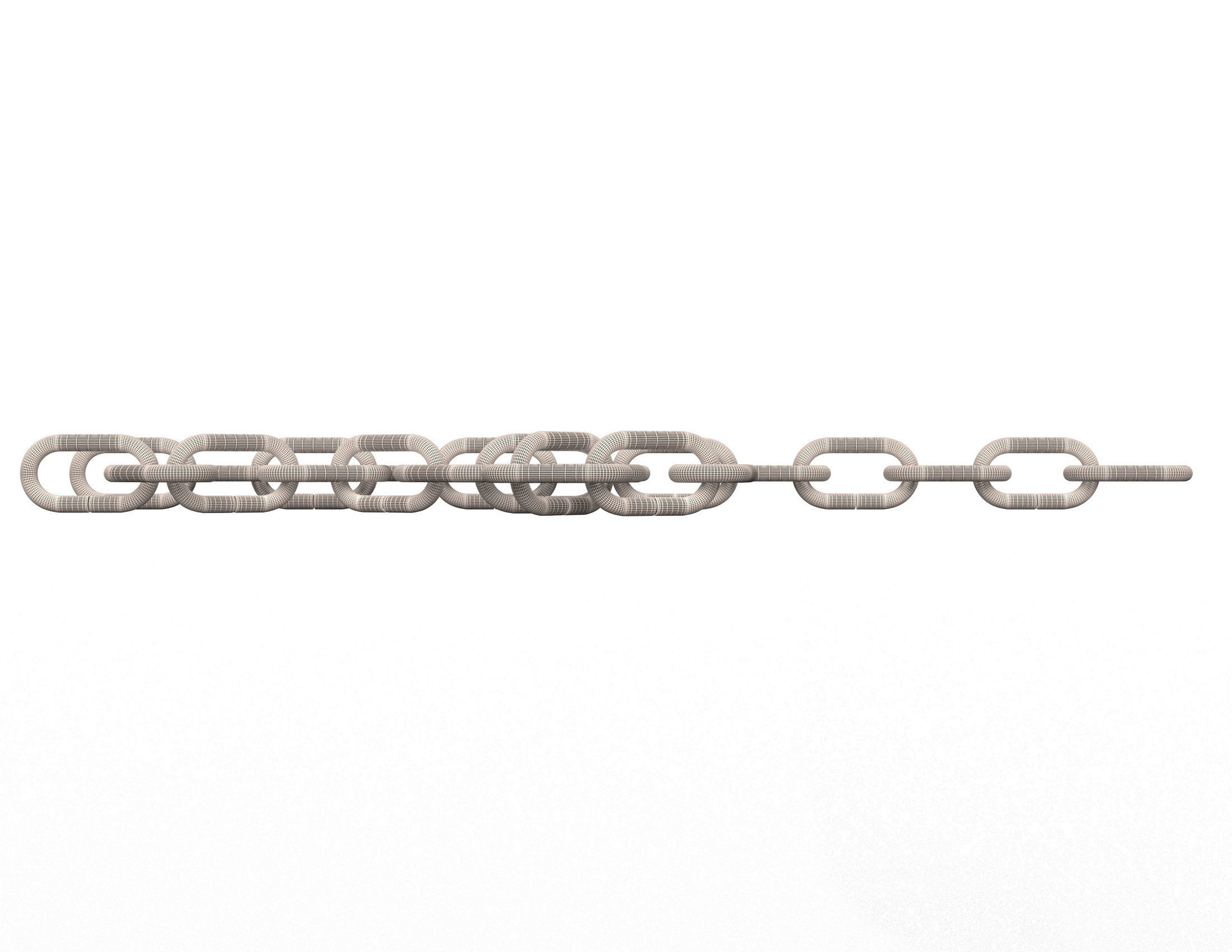 Chain pair of metal links Low-poly 3D model_5