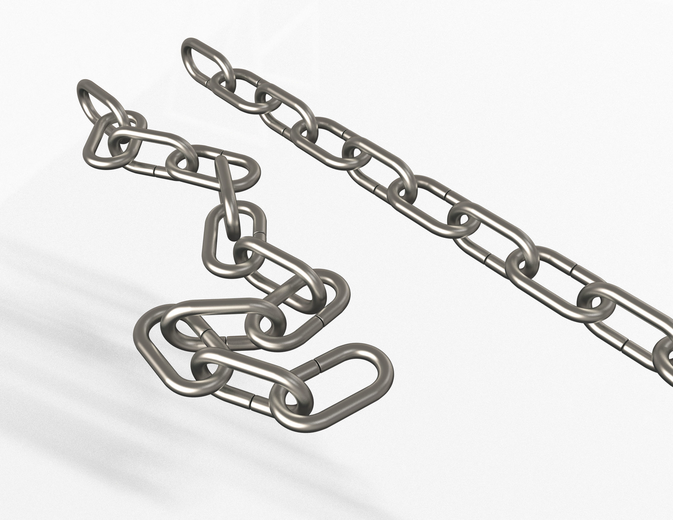 Chain pair of metal links Low-poly 3D model_2