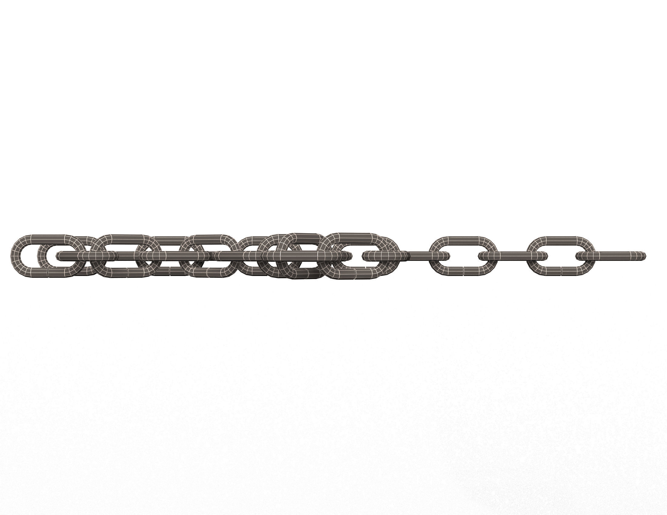 Chain pair of metal links Low-poly 3D model_11