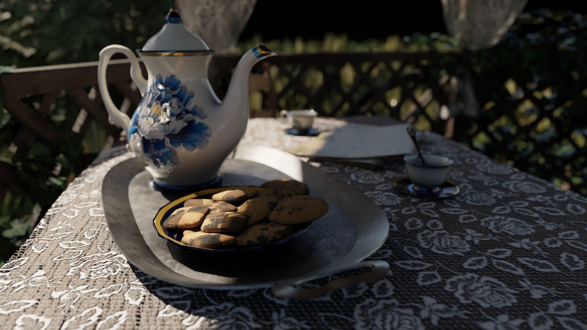 Porcelain Tea Set Low-poly 3D model_6
