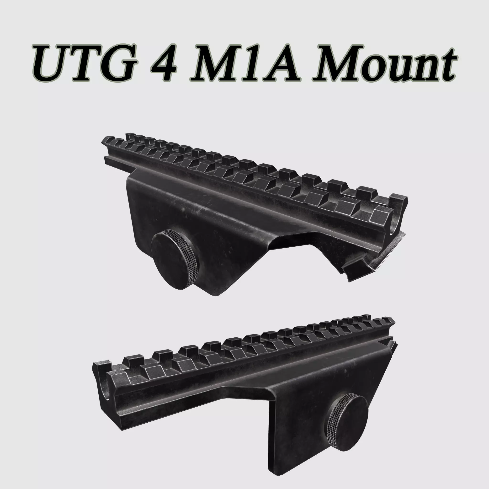 UTG 4-Point Locking Deluxe M14 M1A Scope Mount PBR Low-poly 3D model_0