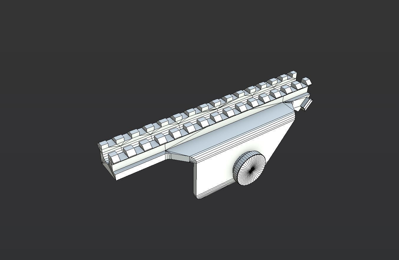 UTG 4-Point Locking Deluxe M14 M1A Scope Mount PBR Low-poly 3D model_11