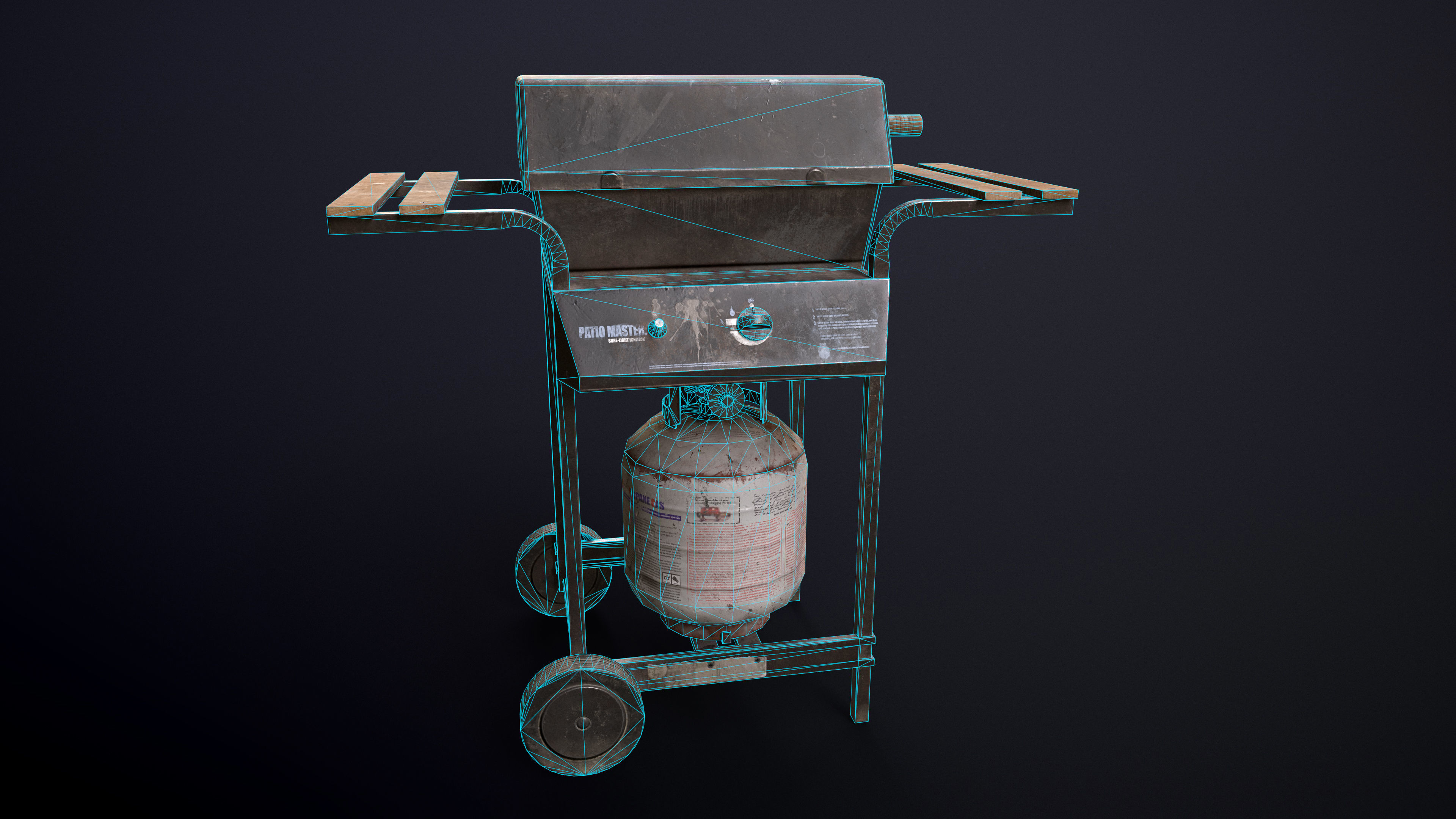Propane Gas Grill Low-poly Game-Ready PBR Low-poly 3D model_8