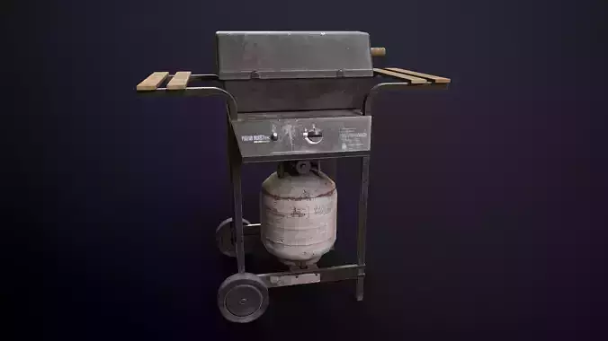 Propane Gas Grill Low-poly Game-Ready PBR