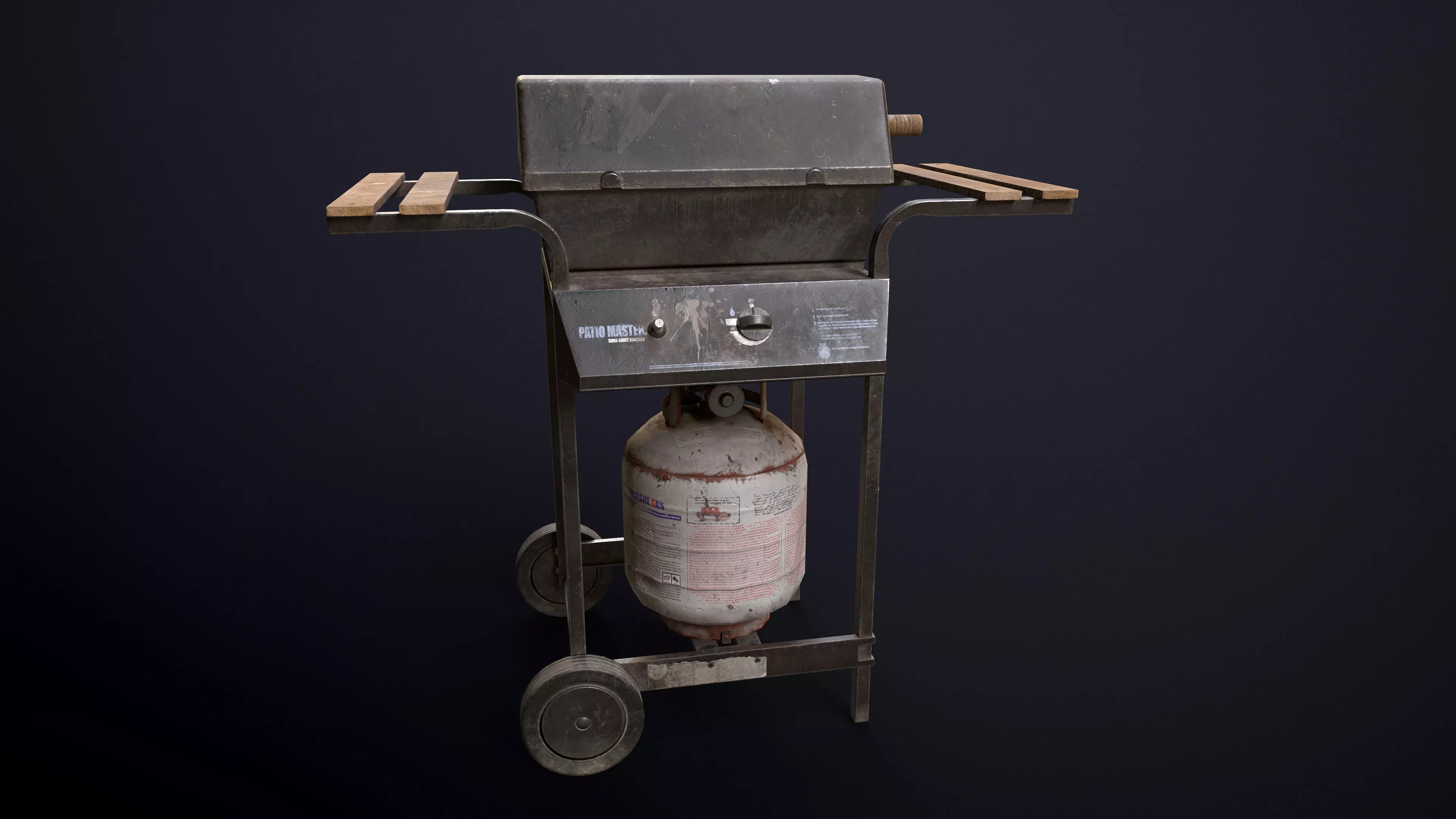 Propane Gas Grill Low-poly Game-Ready PBR Low-poly 3D model_0