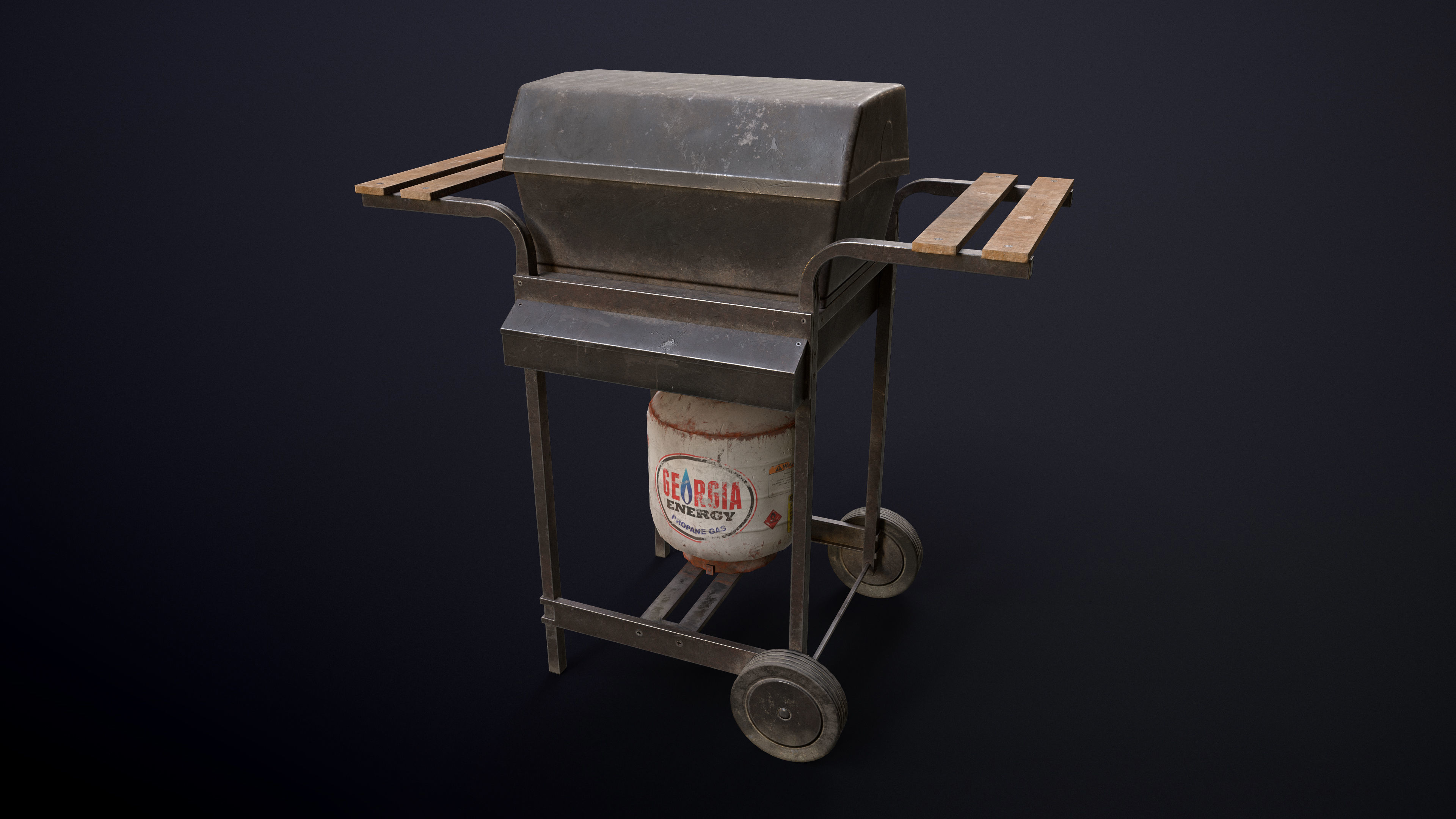 Propane Gas Grill Low-poly Game-Ready PBR Low-poly 3D model_1