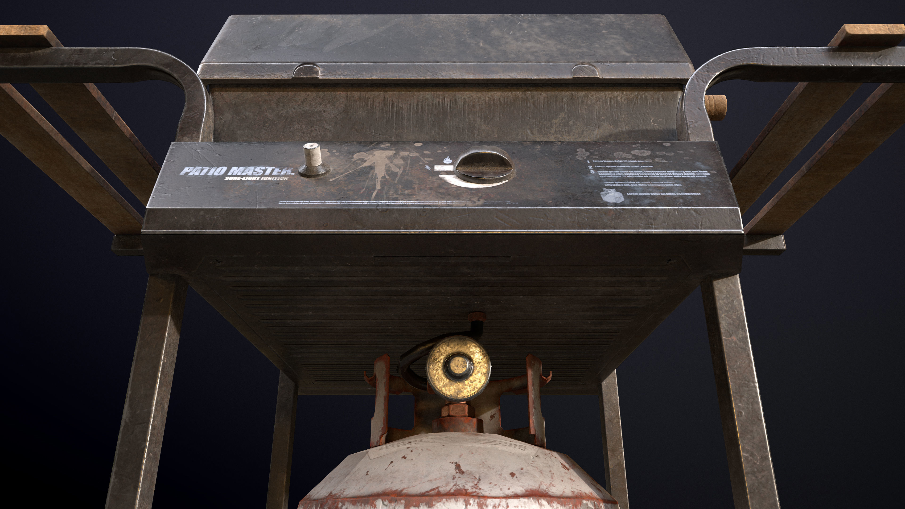 Propane Gas Grill Low-poly Game-Ready PBR Low-poly 3D model_5