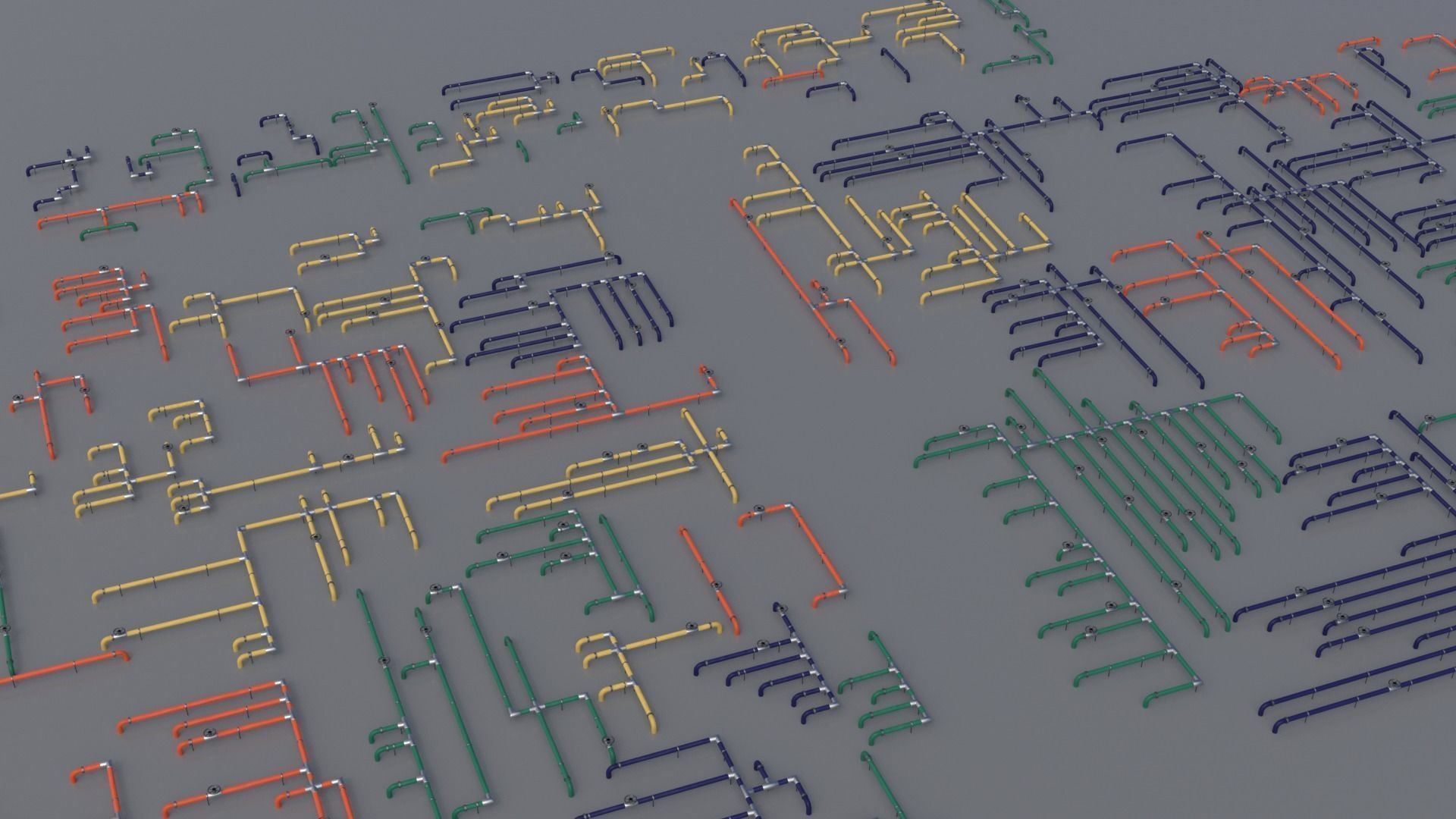 Wall Ground Pipes Asset Pack 3D model_16