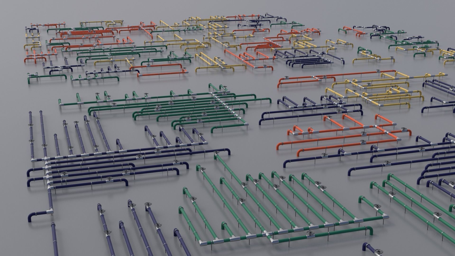 Wall Ground Pipes Asset Pack 3D model_14