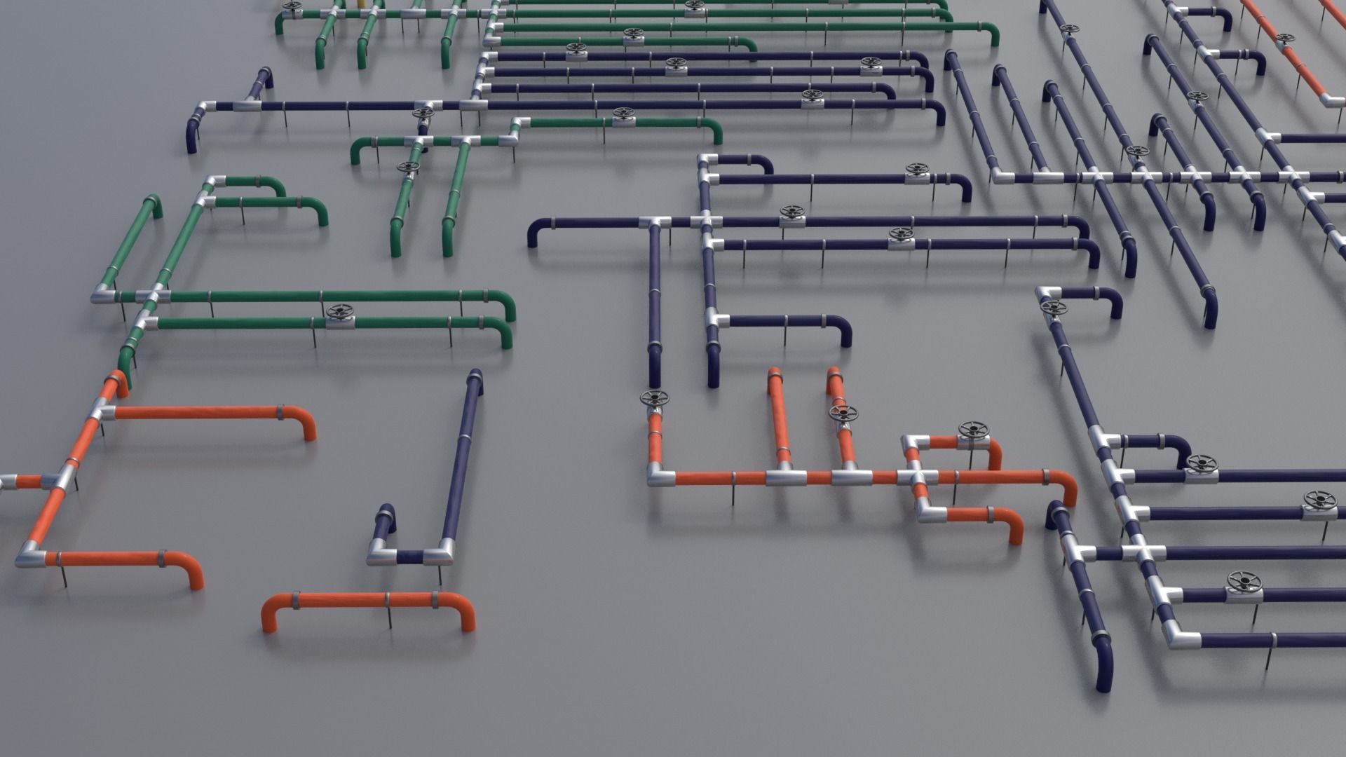 Wall Ground Pipes Asset Pack 3D model_20