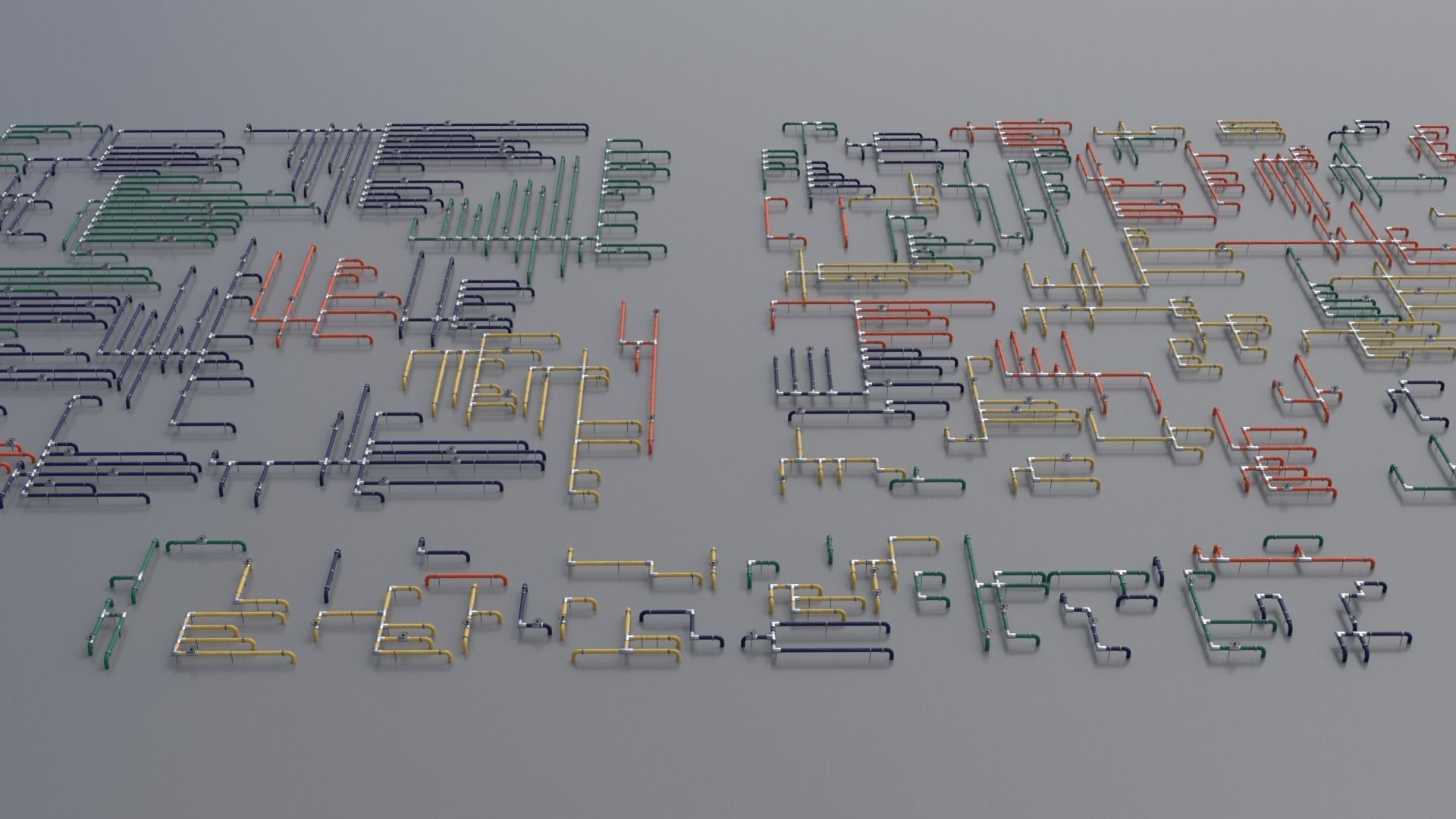 Wall Ground Pipes Asset Pack 3D model_19