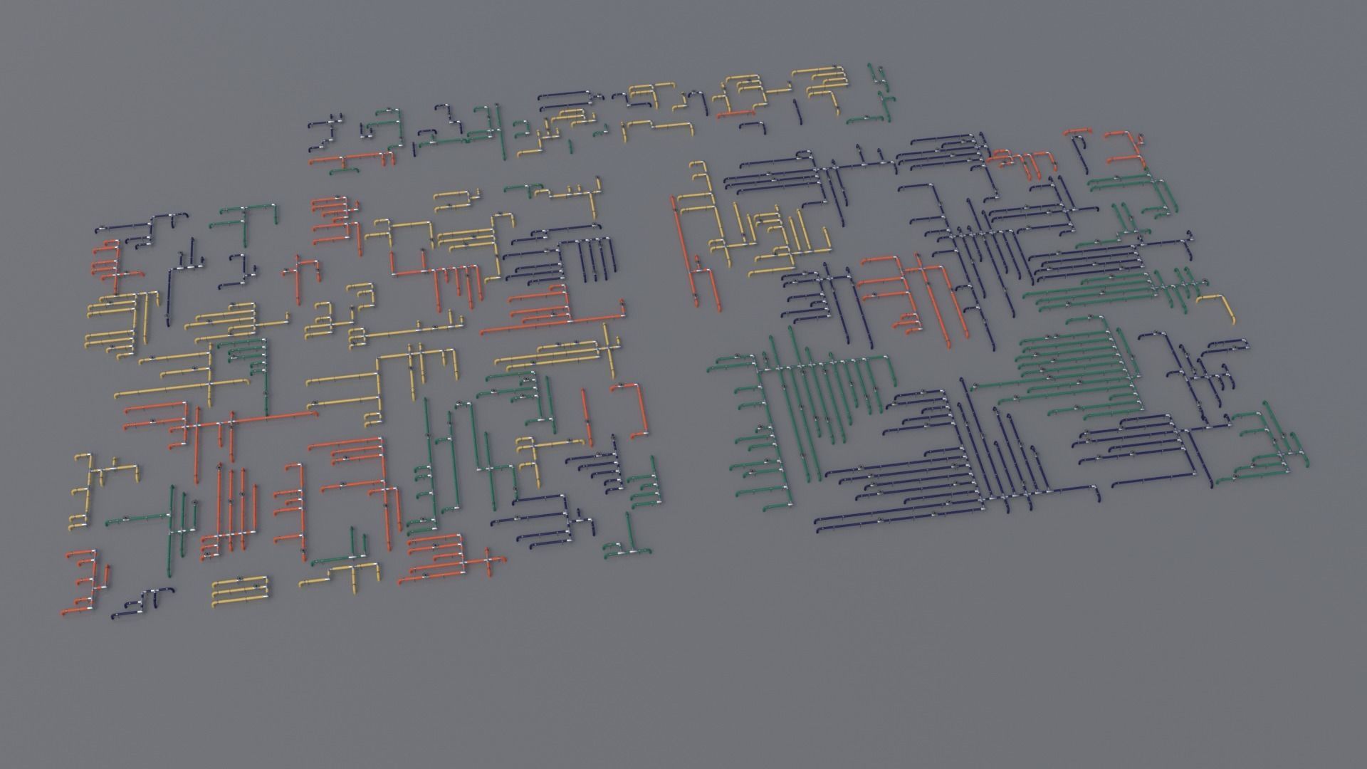 Wall Ground Pipes Asset Pack 3D model_7