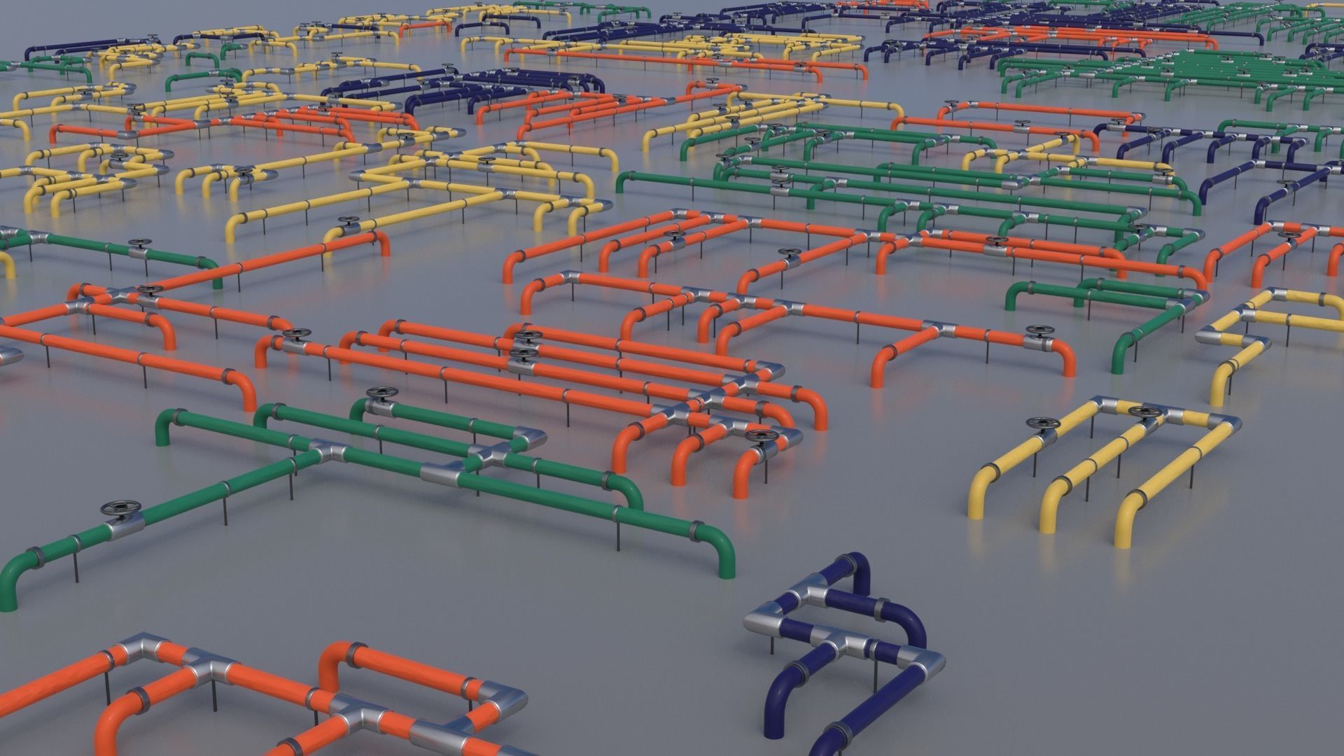 Wall Ground Pipes Asset Pack 3D model_6