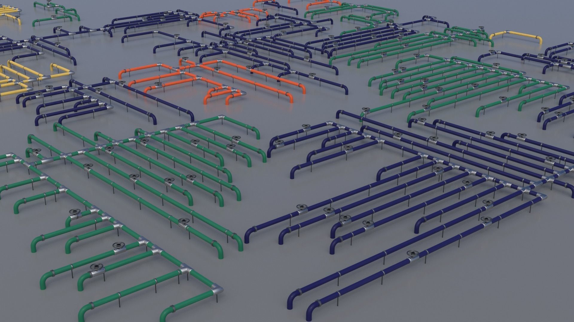 Wall Ground Pipes Asset Pack 3D model_5