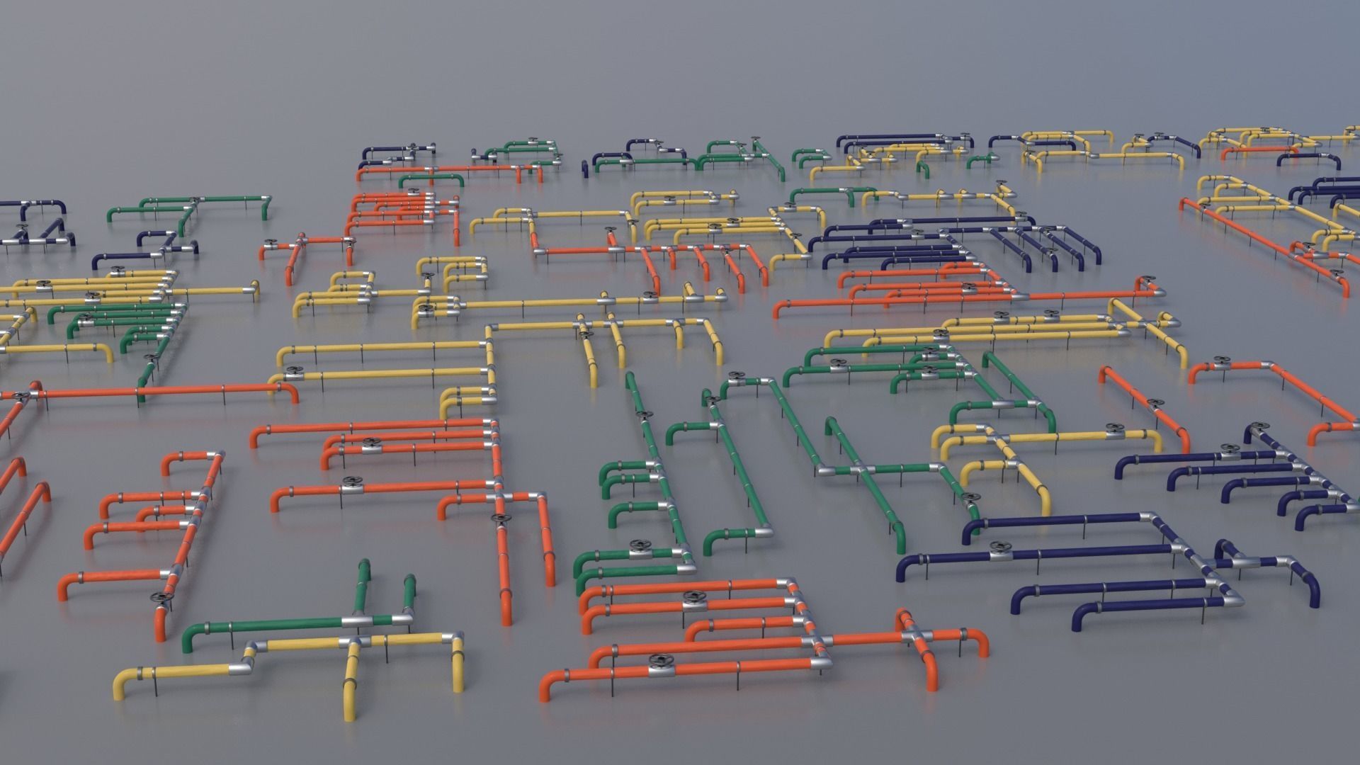 Wall Ground Pipes Asset Pack 3D model_15