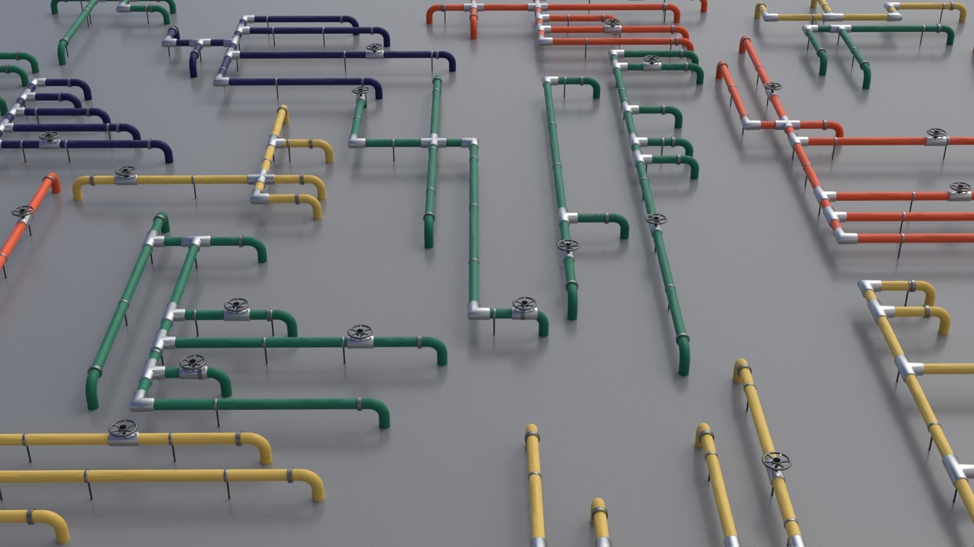 Wall Ground Pipes Asset Pack 3D model_21