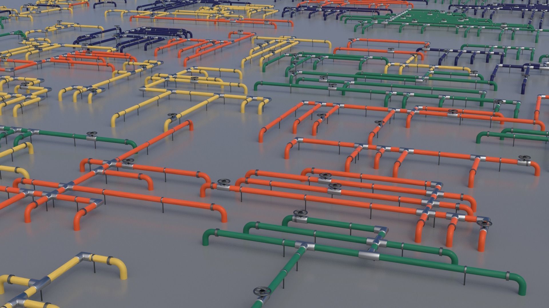 Wall Ground Pipes Asset Pack 3D model_1