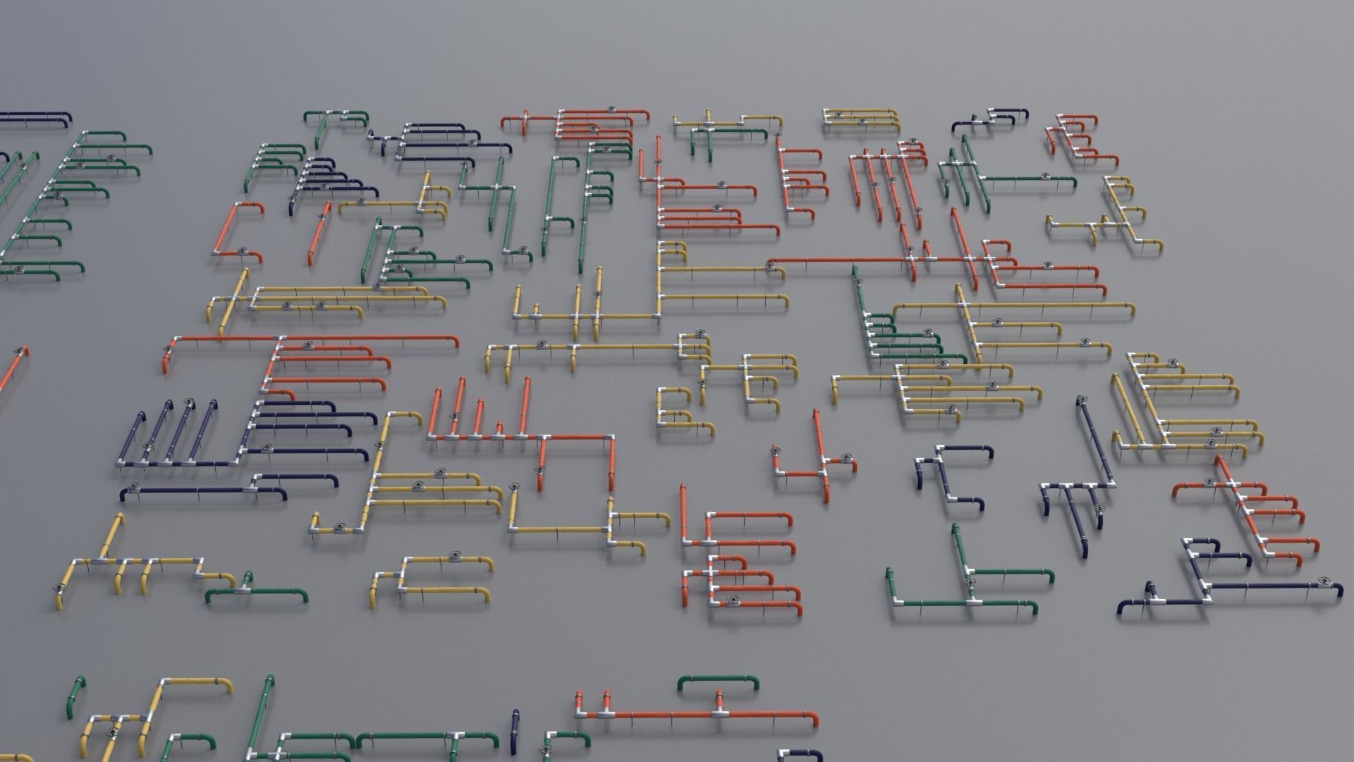 Wall Ground Pipes Asset Pack 3D model_17