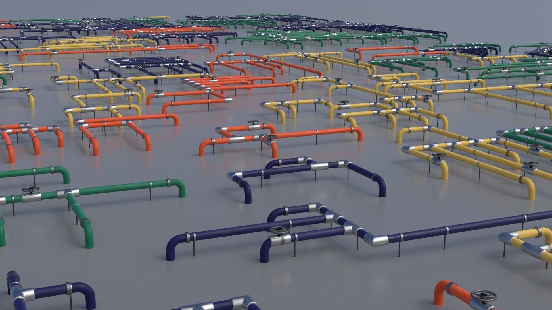 Wall Ground Pipes Asset Pack 3D model_2