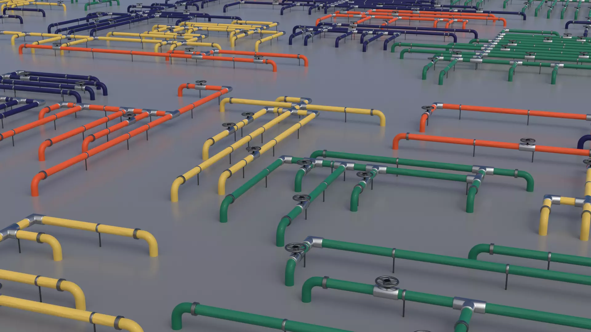 Wall Ground Pipes Asset Pack 3D model_0