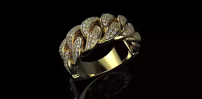 Cuban rings with small diamonds 3 3D print model