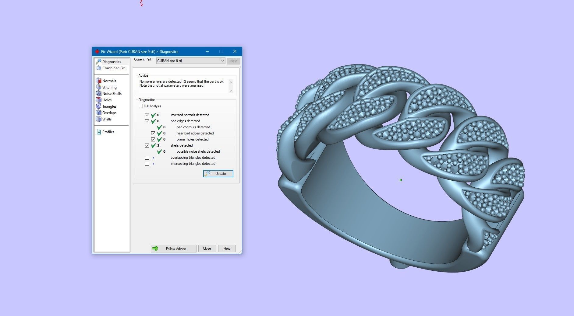 Cuban rings with small diamonds 4 3D print model_3