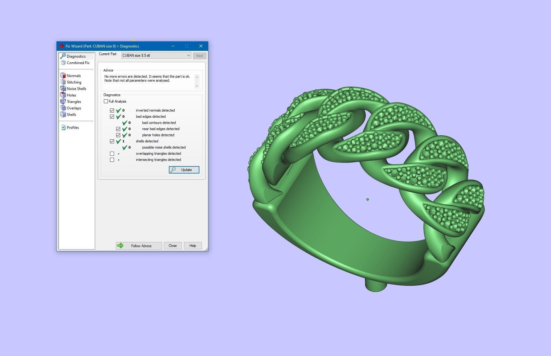 Cuban rings with small diamonds 5 3D print model_3