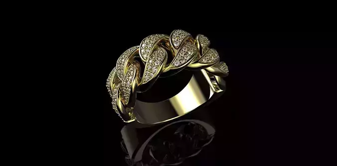 Cuban rings with small diamonds 5 3D print model
