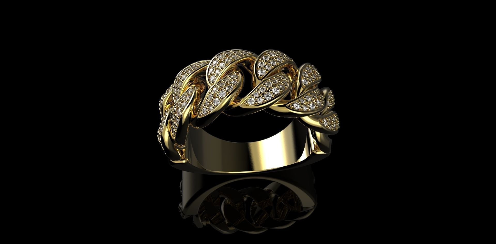 Cuban rings with small diamonds 5 3D print model_1