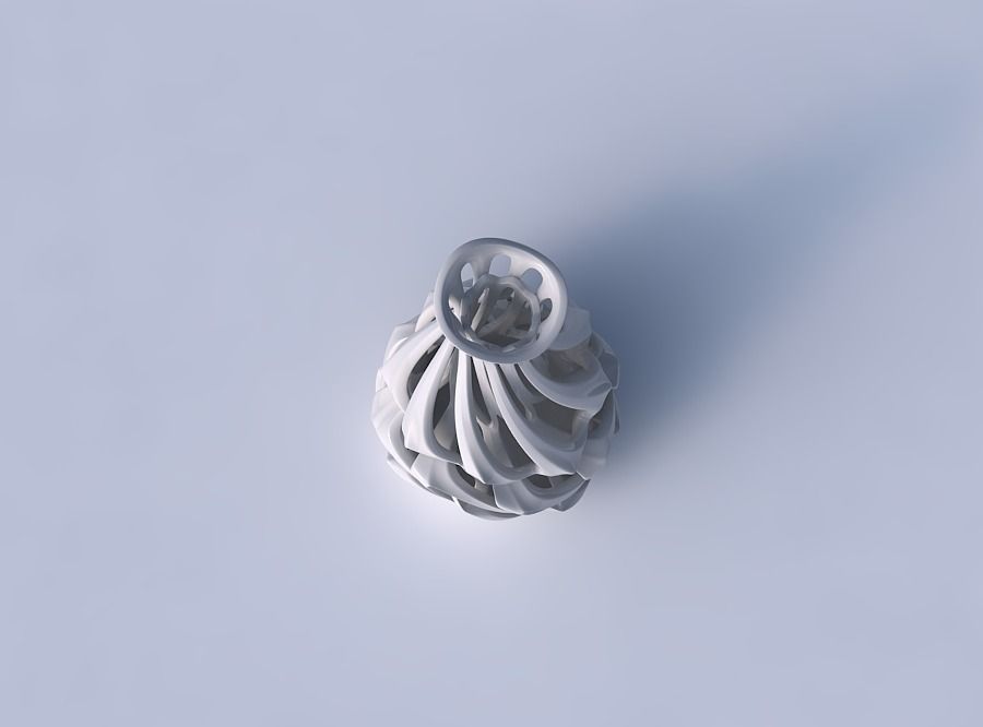 Vase curved narrow mid with intertwining lines twisted and ta... 3D print model_2