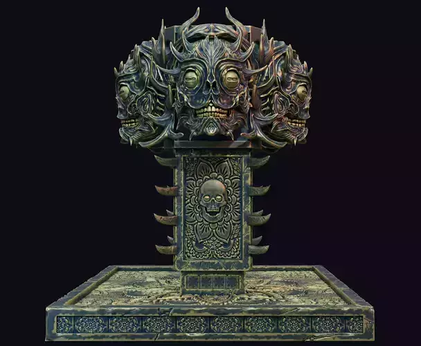 Demon Head fountain 3D model