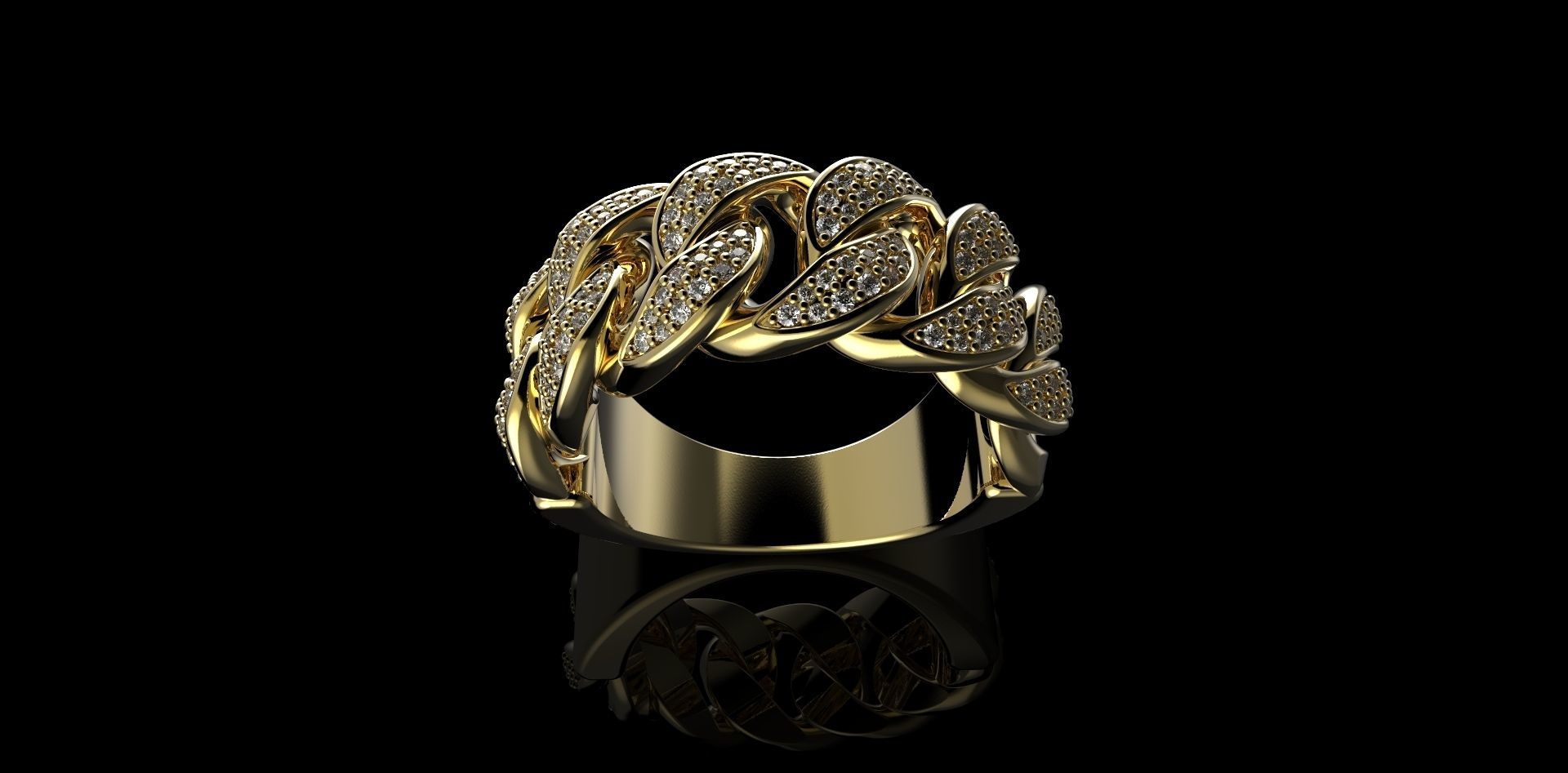 Cuban rings with small diamonds 6 3D print model_1
