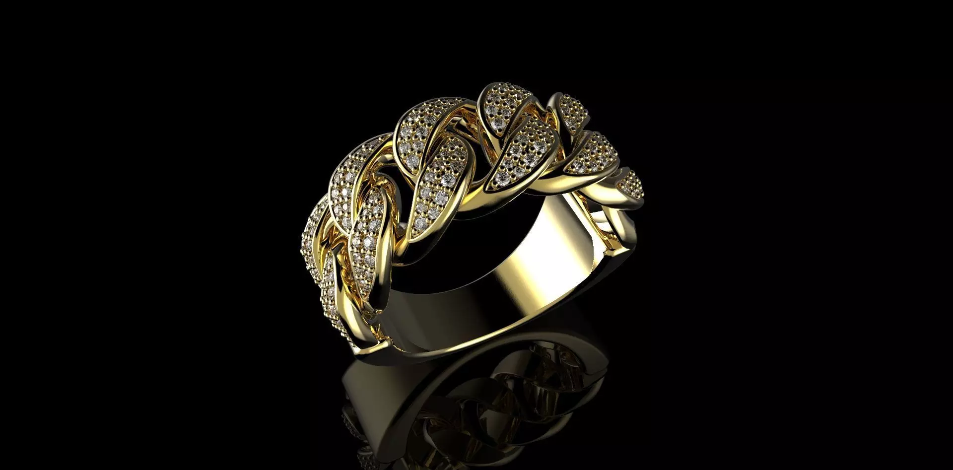 Cuban rings with small diamonds 6 3D print model_0