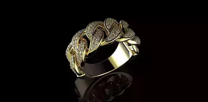 Cuban rings with small diamonds 6 3D print model